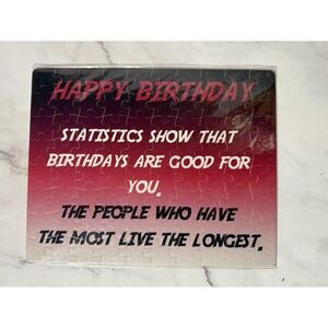Snarky funny sublimated Birthday‎ puzzle "Statistics show"